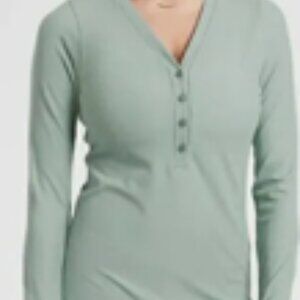 Athleta Uptempo Ribbed Henley Top